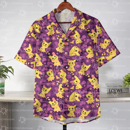 2026 All Eevee Evolutions_ Men’s Pokemon Hawaiian Shirt Unisex Summer Sports Leisure Men's T-Shirt Kid's Clothing Tee Y2k Woman