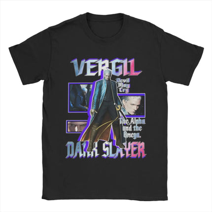 Classic Game DMC Devil May Cry Vergil Peripherals for Fans Tee Women Men Fashion Cotton T-Shirt Round Collar Oversize Casual Top