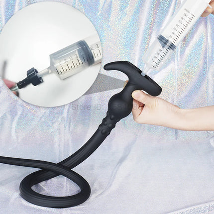 Super Long Anal Plug Silicone Wearable Butt Plug Hollow Enema Vaginal Cleaning Glowing Dildo Deeper Adult Toys Sex Toys Sex Shop