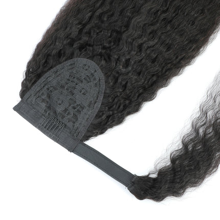 8-26 Inch Long Clip In Ponytail Hair Extension Ponytail Wrap Drawstring Hair Kinky Straight Drawstring Ponytail Human Hair Extensions 100g 160g Remy Mongolian Natural Hair Kinky Straight Ponytail Wrap Drawstring Human Hair Ex