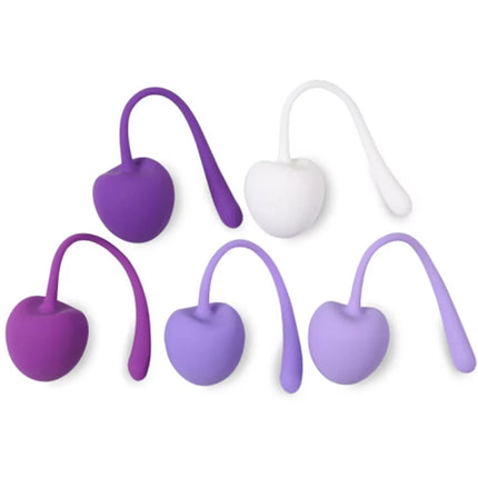 Silicone Cherry Ben Wa Weight Set of 5PCS Kegel Ball Vaginal Dumbbells Full Pussy Vagina Tighten Kegel Exercise Balls For Women