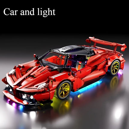1:14 Red building block sports car RC toy, car building block toy, birthday gift, sports car model DIY, children's gift