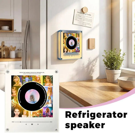 Mini NFC Music Player Disc Frame Acrylic Rotating Atmosphere Night Light Album Magnet