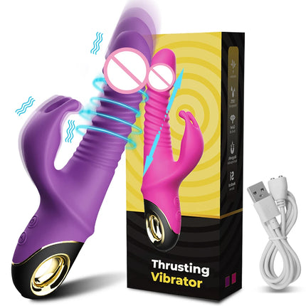 Thrusting Wiggle Rabbit Vibrator for Women Vagina G-Spot Vibrator Clitoris Stimulator Female Masturbation Sex Toy for Women