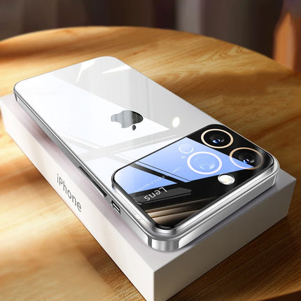 Luxury Plating Clear Hard PC Glass Lens Camera Protection Case For iPhone 17 Pro Max 16 15 13 11 12 14 Transparent Bumper Cover