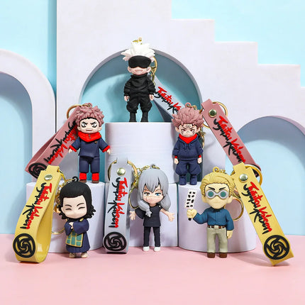 2026 New Fashion Anime Jujutsu Kaisen Gojo Satoru Doll Plush Keychain Backpack Charm Cute Figure Toy Gift For Boys Girls Cosplay