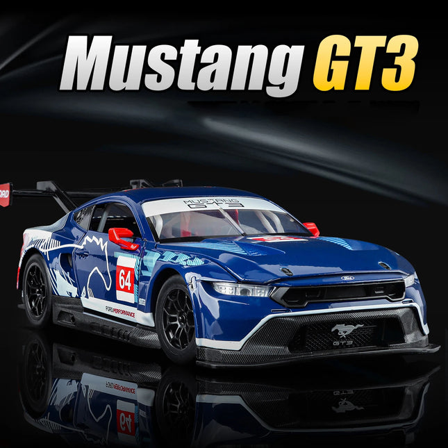 NEW 1:24 Ford Mustang GT3 Supercar Alloy Car Model Sound and Light Car Model Collectibles Birthday Gift