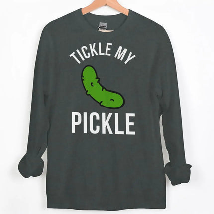Fun Pickle Print Sweatshirt "Just A Girl Who Loves Pickles/Tickle My Pickle" Crewneck Streetwear Women Men Couple Y2K Pullover