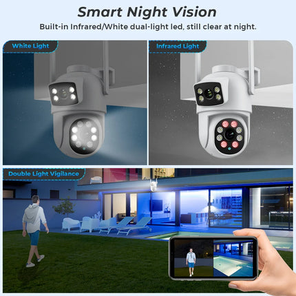 BESDER 4K 8MP Wifi Camera PTZ Outdoor Dual Screen Human Detection Dual Lenses 10MP Security Protection IP Camera Audio O-Kam Pro