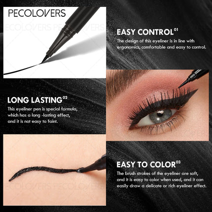 1 Set 3 Pcs Black Liquid Eyeliner Pen, Waterproof High Pigmented, Easy To Color, for All Eye Shapes, Natural Eye Makeup Finish