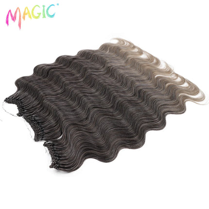Magic Synthetic Hair Extensions 24inches 3PCS Body Wave Hair Bundles Ombre Blonde Color Tresses Fake Hair Accessories Cosplay