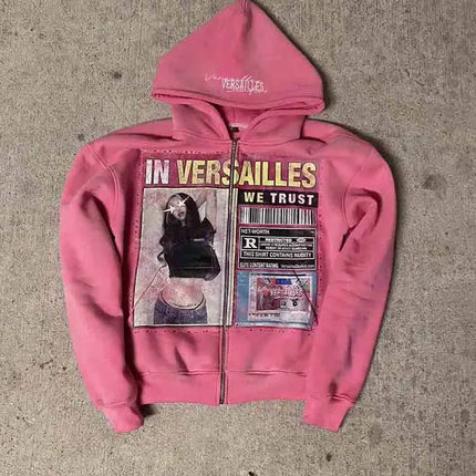Retro Fashion Printed Pattern Hoodie Y2k Gothic Street Clothing Men and Women Loose Casual Sportswear k pop clothes