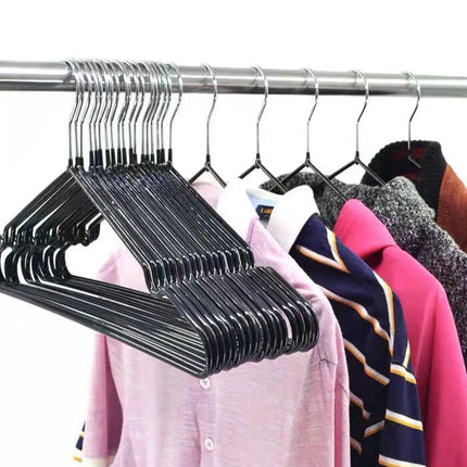 10pcs-Non-Slip Coated Metal Suit Coat Hangers Heavy Duty Clothes Hangers Metal Shirt Jacket Hanger with Round Notches for Dress