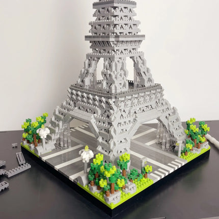 Knew Built Exquisite Paris Eiffel Tower Micro Mini Building Blocks Toys Set: LED Illuminated, Perfect Gift Illuminate Your World