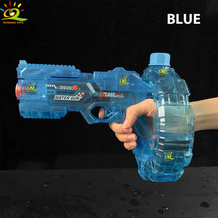HUIQIBAO Electric Water Gun Toy for Kids Adults, Large Capacity Drum Magazine Automatic Water Pistol with Light, Summer Outdoor
