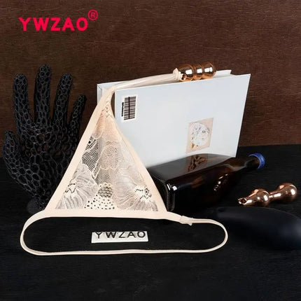 YWZAO Lace Skin-toned Underwear Ass Butt Plug Lingerie Toys For Invisible Dildo Anus Anal Fisting Ladies Thong Panties Adult N27