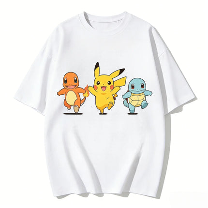 2026 Pokemon T-shirt Pure Cotton Casual T-shirt Round Neck T-shirt Short Sleeve Clothing Summer Sports Casual Short Sleeve Top