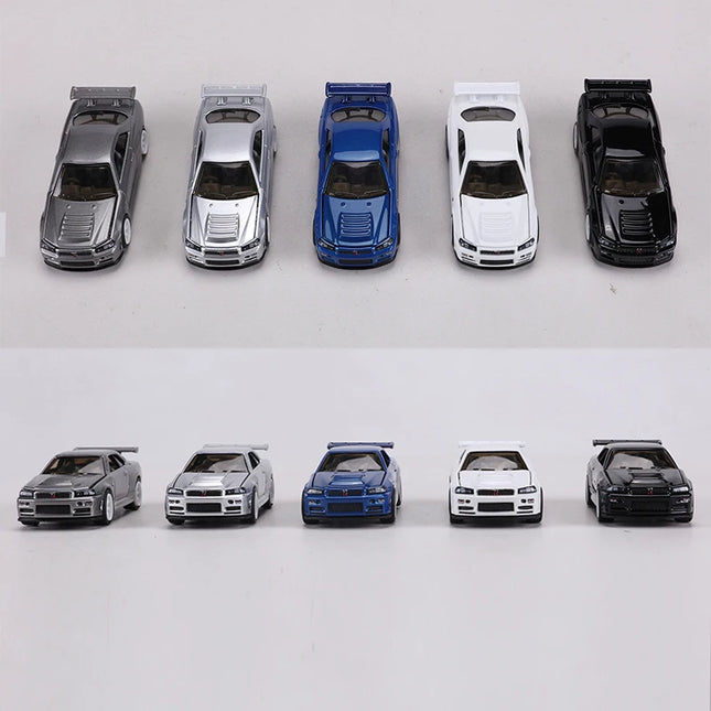 ZZC MODEL 1:64 GTR R34 Die-cast Alloy Car Model Toys Can Open The Hood