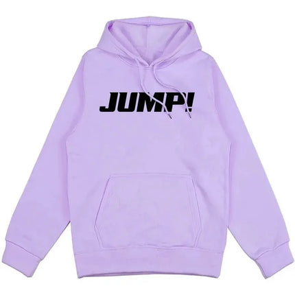Black and Pink Jump Single Hoodies Korean Girls Band Fashion Sweatshirts Long Sleeve Loose Pocket Pullovers Unisex Streetwear