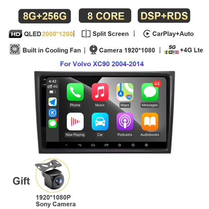 Android 15 For Volvo XC90 2004-2014 Car Radio Multimedia Video Player Navigation Stereo GPS Octa Core 2 Din 360 Camera WiFi 5G