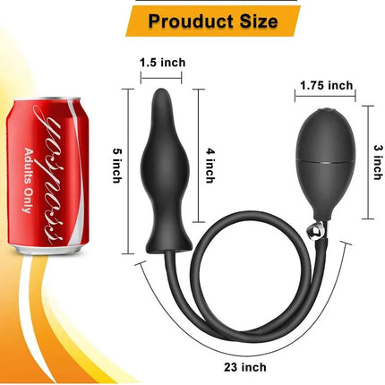 Inflatable Anal Plug with Metal Ball for Men&Women Extra Large Prostate Massager &G-Spot Stimulator Premium Comfort Anal Dilator