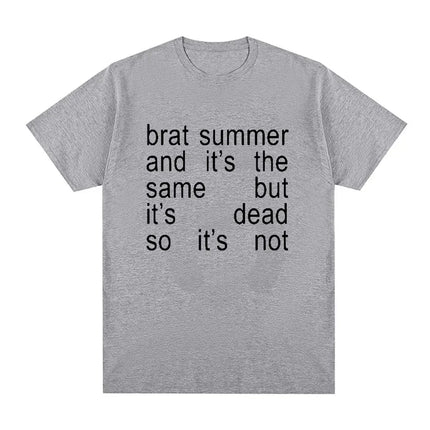 Charli XCX Brat Summer and It's Same Album T-Shirt Women's Fashion Harajuku T-Shirt Casual Comfortable Extra Large T-Shirt