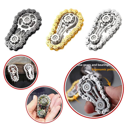 Metal Bike Chain Fidget Spinner Toys Sprockets Flywheel Fingertip Gyro Fidget Spinner Antistress Anxiety Toys for Kid Adult Gift