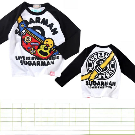 ex Cotton Long Sve T-irt Cartoon Print Spring Summer Autumn Breathable Lightweight round Ne Tee for 8 Years Old Kids