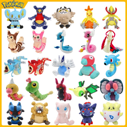Pokémon Fit Plush Toys Milotic Butterfree Lugia Meowth Haxorus Garchomp Shinx Dragonair Furret Stuffed Plush Dolls Gift Kids