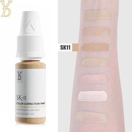 YDPMU 10ML Skin Camouflage Pigment Semi Permanent Makeup Tattoo Ink for Scar Vitiligo Stretch Mark Conceal Restore Skin Tones