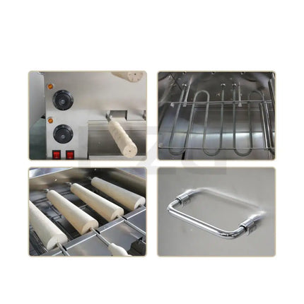 220V 110V Chimney Cake Oven Roll Grill Machine Stainless Steel Bread Roll Ice Cream Cone Kurtos Kalacs Waffle Maker
