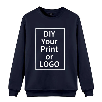 DIY Photo Logo Brand Printed Women Sweater Autumn And Winter Fashion Ladies Long Sleeve Sweatshirt Plus Size Hoodless Sweatshirt
