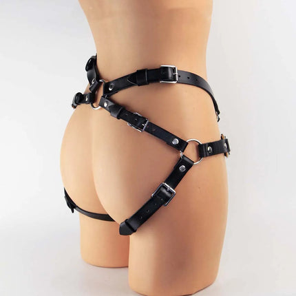 Sexy Women Leg Harness Garter Belt Leather Lingerie Bdsm Bondage Thigh garter Gothic Fetish Clothing Festival Rave Outfit