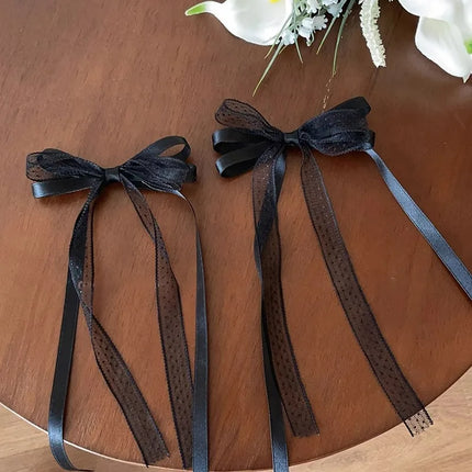 Fashion Bow Ribbon Hair Clips For Women Girls Lace Hairpins Barrettes Set Korean Bow Clips Party Hair Accessories Headwear Gifts