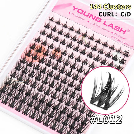 YOUNG LASH DIY Eyelashes Extensions Kit 144 Clusters Lash Mix Segmented Individual Eyelashes Russian Volume Supplies wholesale