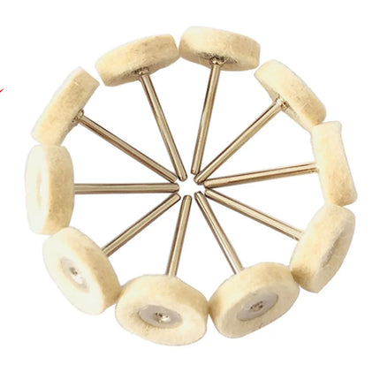 1/5/10/20/50Pcs 1" Wool Felt Mini Polishing Brush Wheel Grinding Sanding Head Abrasive Buffing 3mm Shank Cotton For Dremel Tools