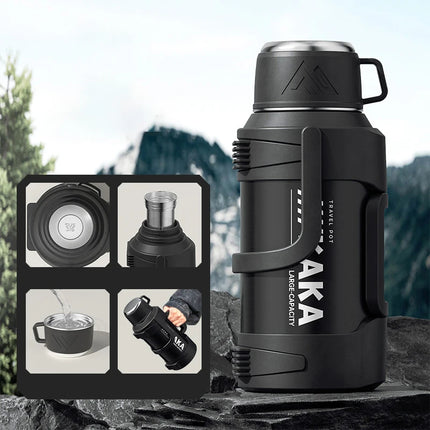 Portable Vacuum Insulated Cup Large Capacity 316 Stainless Steel Thermos Cup Outdoor Car Insulation Cooling Water Kettle