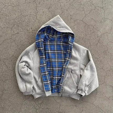 American Fashion Trend Sell Spot Two Sided Zipper Hoodie Women Street Y2K New Casual Loose Fleece Thick Sweatshirt Couple Hoodie