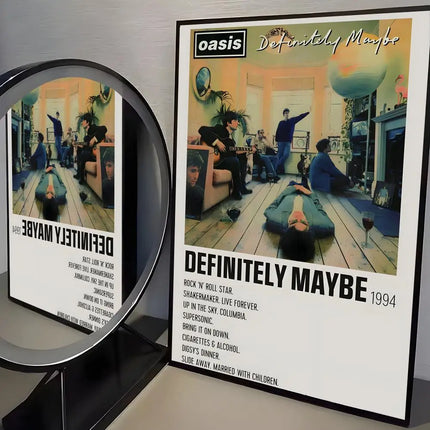 Band O-Oasis Classics Poster Perfect Sticker Self Adhesive Art Designed for Home Dining Office Spaces