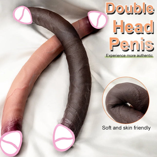 Overlength Double Dildos for Women Realistic Soft Penis Masturbator Anus Vagina Stimulate Long Dick Sex Toy for Lesbian