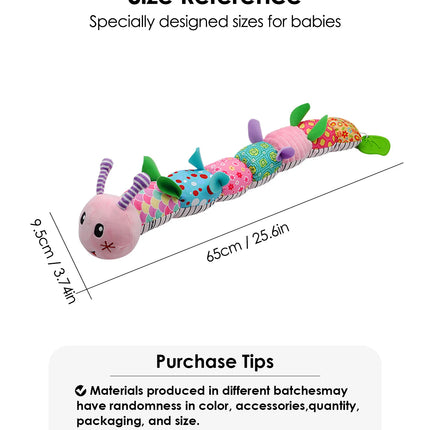 Baby Rattle Musical Caterpillar Worm Soft Infant Plush Toys Educational Interactive Sensory Toy for Babies Newborn Toddler Gift