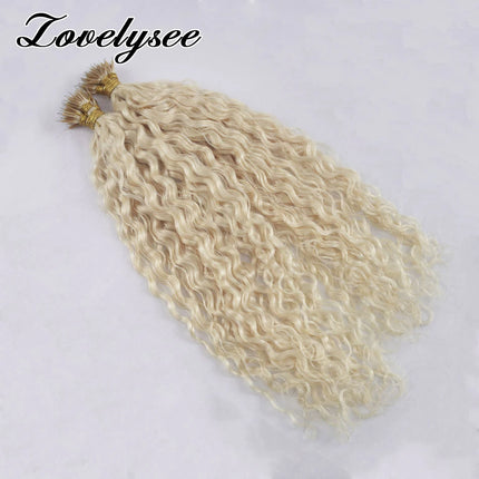 Water Wave Nano Rings Hair Extensions European Natural Blonde Human Hair Micro Beads Ring Hair Extension 0.8g/1g/Strand 50pc/set