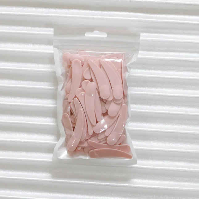 100pcs/lot Mini Cosmetic Spatula Scoop Disposable Mask White Black Green Purple Plastic Spoon Makeup Tool 5.5cm