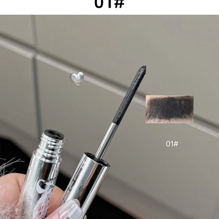 Silk Fiber Curling Mascara Ultra-Fine Brush Waterproof Long Lasting Smudge-Proof Mascara Lengthening Volumizing Eyelashes Makeup