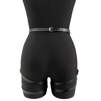 Sexy Harness for Women Pu Leather Leg Harness Suspenders Lingerie Bondage Thigh Garter Belt Fetish Gothic Clothing Accessory