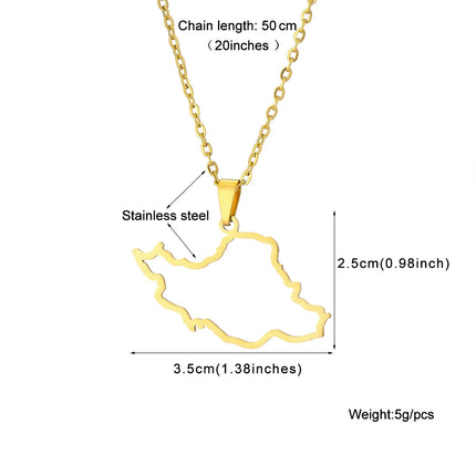 Fashion Islamic Republic of Iran Map City Pendant Necklace Stainless Steel Men Women Maps Jewelry Gift
