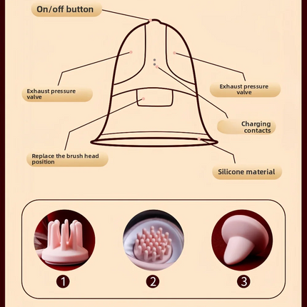 Breast Enlargement Suction Vibrator Rotating  Tongue Licking Vacuum Pump chest Massager Nipple Stimulation Masturbator Sex