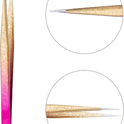 1pc/5pcs Grafting Eyelash Stainless Steel Ice Flower Gradient Tweezers Precision Color Grafting False Eyelash Tweezers