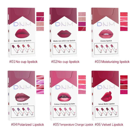 4Pcs/set Makeup Lipstick Korean Cosmetics Sexy Lipstick Set Lip Tint Lip Gloss Waterproof Maquillaje Matte Long Lasting Make Up