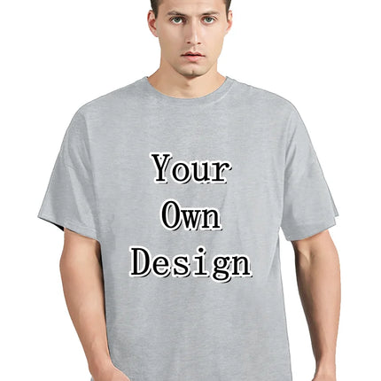 Men's Custom T-shirt With Your Own Logo Text And Photo Printed On The Front And Back Tshirt Costume Graphic Tee Tops